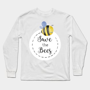 Cute Watercolor Save the Bees Long Sleeve T-Shirt